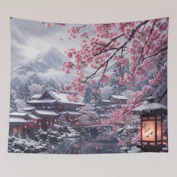 Item preview, Japanese Sakura Winter Village designed and sold by POD Art Studio.