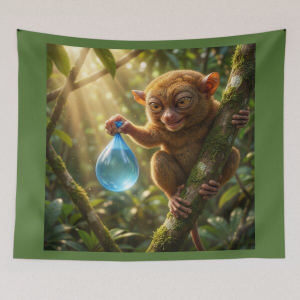 Item preview, Tarsier Drops a Water Balloon on Ground Dweller  designed and sold by Tridentulus.