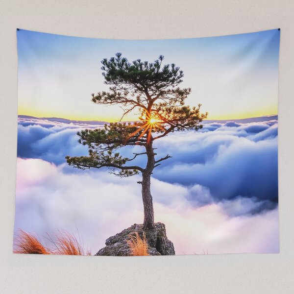 Item preview, Above the Clouds – Lone Tree at Sunrise designed and sold by Exodoi.