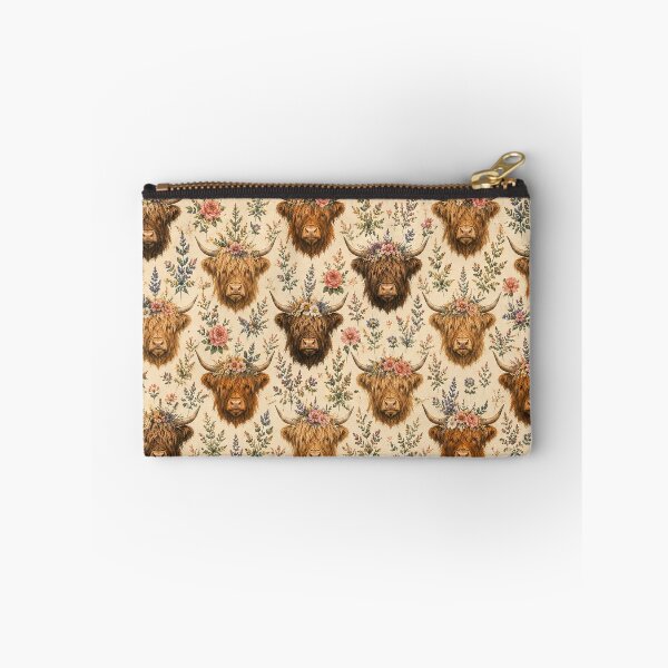Item preview, Highland Cow Floral Vintage Pattern Artwork designed and sold by ArtComixHaven.