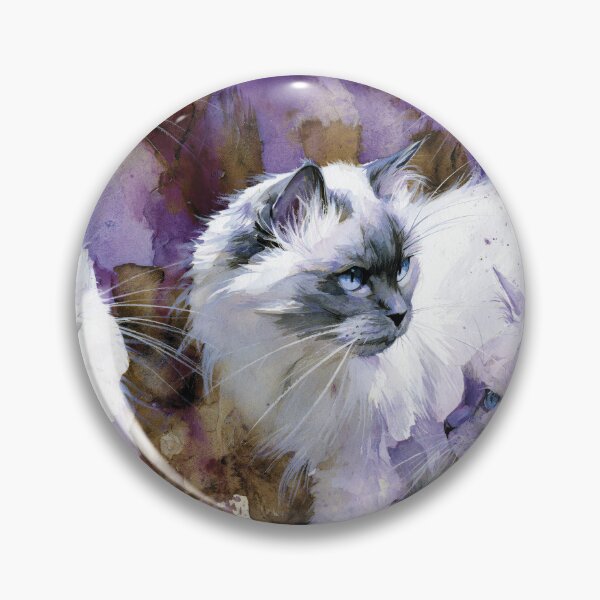 Item preview, Watercolor White Cats in Purple Haze designed and sold by Paolo-Bandal.