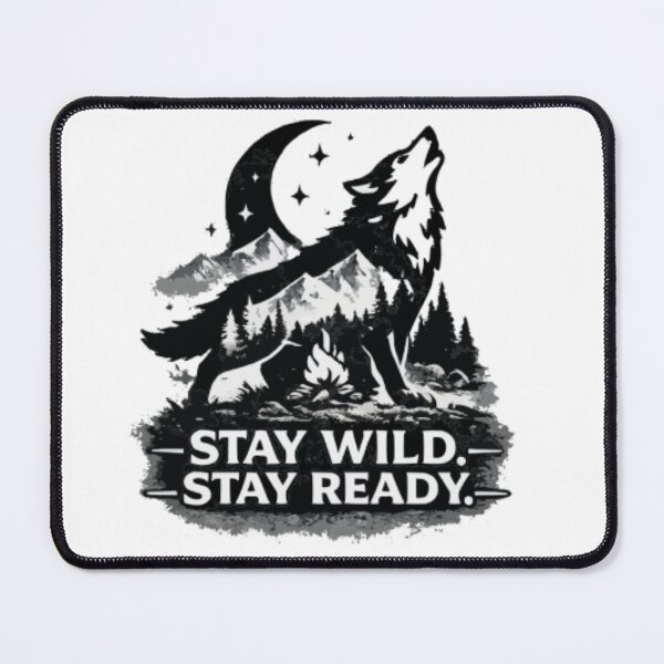 Item preview, Stay Wild Stay Ready Camping Wolf Shirt designed and sold by PINK FREE.