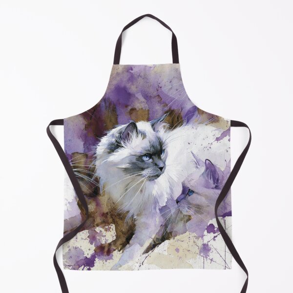 Item preview, Watercolor White Cats in Purple Haze designed and sold by Paolo-Bandal.