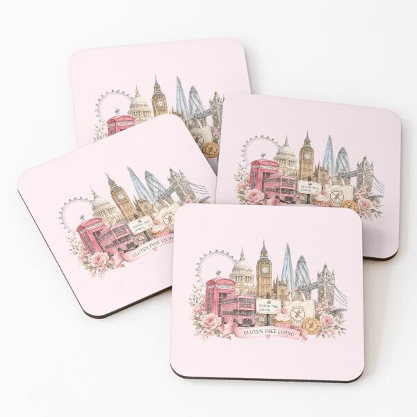 Item preview, Gluten Free Living London – Cute Big Ben London Eye Telephone Box Coeliac Illustration Design designed and sold by My Gluten Free Life UK.