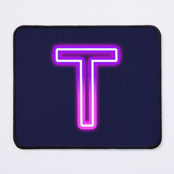 Item preview, Letter T Neon Pink Purple Glow - Retro Futuristic Monogram Initial designed and sold by SolutionsArt.