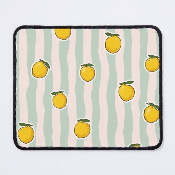 Item preview, Cute Lemon Pattern with Wavy Stripes | Retro Summer Citrus Aesthetic designed and sold by HOODYBUDSTYLES.