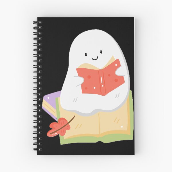 Item preview, Cute Ghost Reading Books Illustration designed and sold by BlackBoneArt.