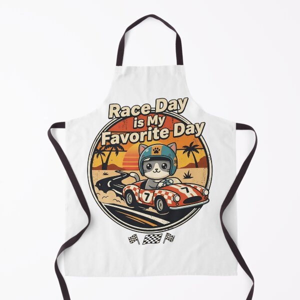 Item preview, Race Day Is My Favorite Day Cute Racing Cat Indy 500 Style designed and sold by Basma Designs | Retro, Kawaii Shirts & Stickers.