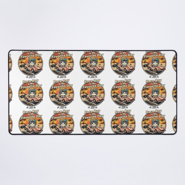 Item preview, Race Day Is My Favorite Day Cute Racing Cat Indy 500 Style designed and sold by Basma Designs | Retro, Kawaii Shirts & Stickers.