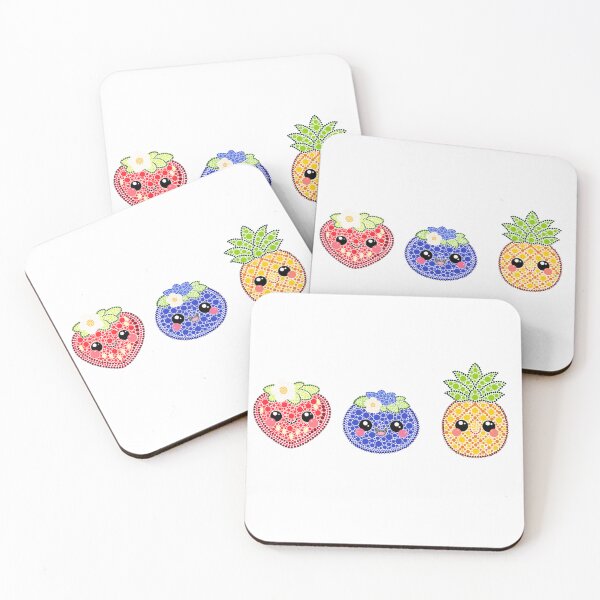 Item preview, Kawaii Fruit Trio Dot Art designed and sold by Cardiff Creative.