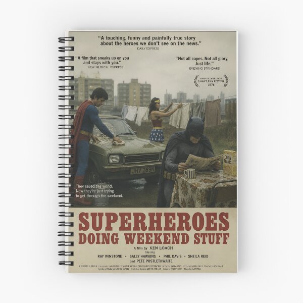 Item preview, Superheroes Doing Weekend Stuff - Movie Poster designed and sold by Hyper-fantasia.