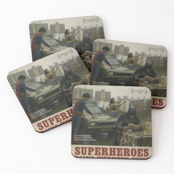 Item preview, Superheroes Doing Weekend Stuff - Movie Poster designed and sold by Hyper-fantasia.