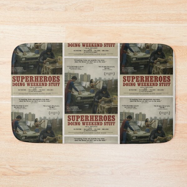 Item preview, Superheroes Doing Weekend Stuff - Movie Poster designed and sold by Hyper-fantasia.