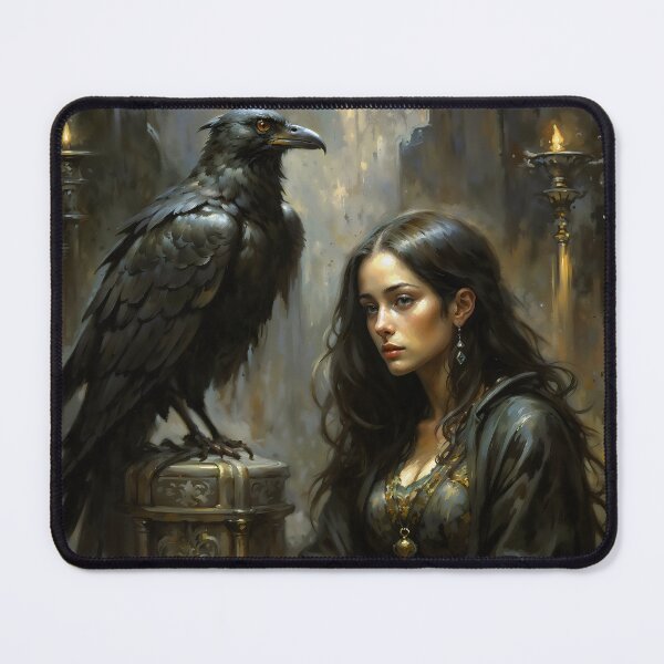 Item preview, Girl And Raven Gothic Dark Fantasy Art designed and sold by DarkHolyQueen.