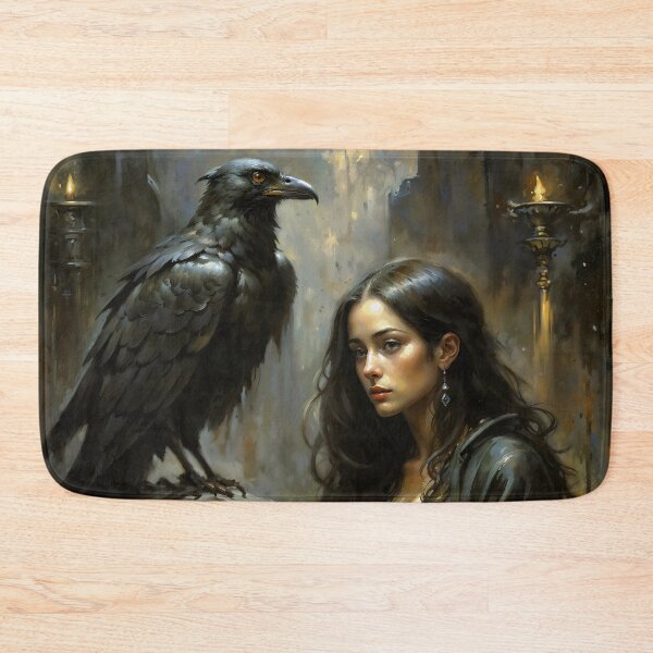 Item preview, Girl And Raven Gothic Dark Fantasy Art designed and sold by DarkHolyQueen.