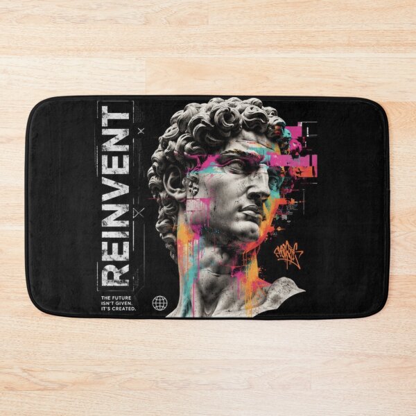 Item preview, Reinvent David Bust Streetwear Graphic Tee | Neon Glitch Graffiti Statue Art | Cyber Renaissance Aesthetic designed and sold by Emoji Emblems.