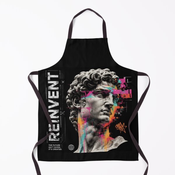 Item preview, Reinvent David Bust Streetwear Graphic Tee | Neon Glitch Graffiti Statue Art | Cyber Renaissance Aesthetic designed and sold by Emoji Emblems.