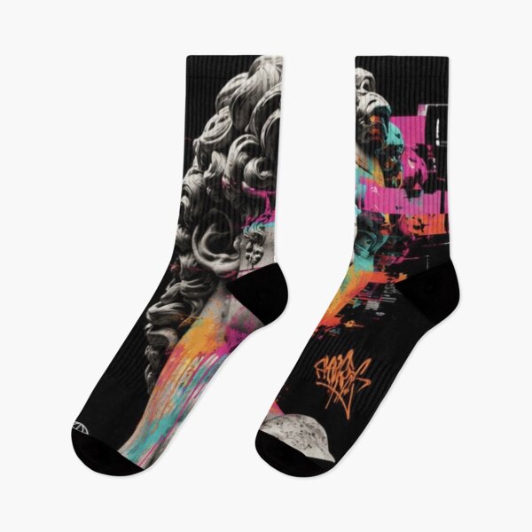 Item preview, Reinvent David Bust Streetwear Graphic Tee | Neon Glitch Graffiti Statue Art | Cyber Renaissance Aesthetic designed and sold by Emoji Emblems.