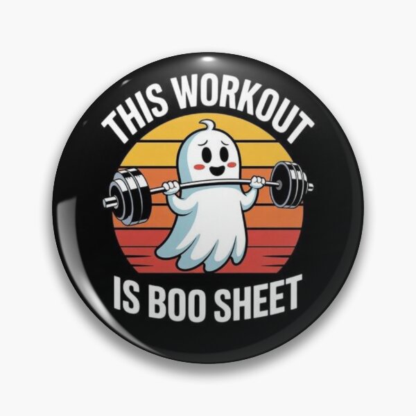 Item preview, This Workout Is Boo Sheet Funny Ghost Gym Design designed and sold by BlackBoneArt.