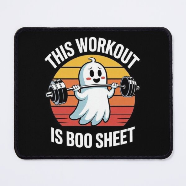 Item preview, This Workout Is Boo Sheet Funny Ghost Gym Design designed and sold by BlackBoneArt.