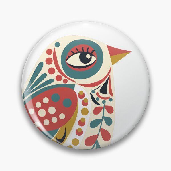 Item preview, Colorful Folk Bird Sticker | Scandinavian Floral Bird Illustration designed and sold by Filora Atelier | Bird Art.
