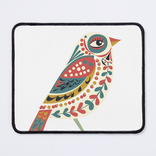 Item preview, Colorful Folk Bird Sticker | Scandinavian Floral Bird Illustration designed and sold by Filora Atelier | Bird Art.