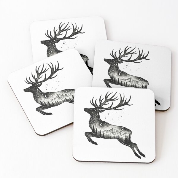 Item preview, Celestial Deer Forest Silhouette Art designed and sold by Rutvain.