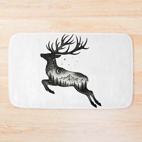 Item preview, Celestial Deer Forest Silhouette Art designed and sold by Rutvain.