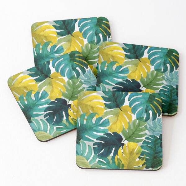 Item preview, Tropical Leaves Watercolor Art, Monstera Banana Palm Botanical Print designed and sold by daila70.