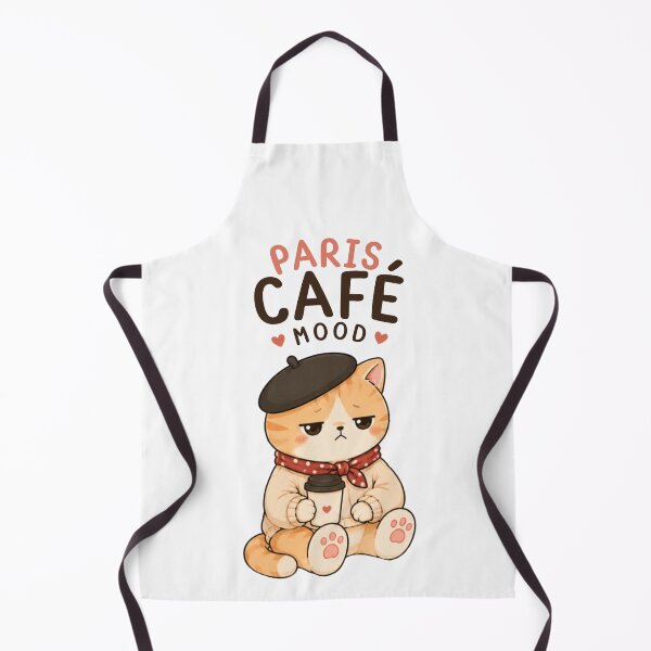 Item preview, Paris Café Mood Cat | Cute Kawaii French Aesthetic | Cozy Coffee Mood Design designed and sold by The Mood Index.