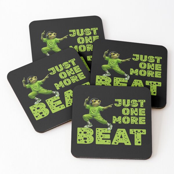 Item preview, Just one more beat – Funny Techno Frog Design, Rave & EDM Festival Gift designed and sold by Wild Pixel Studio.
