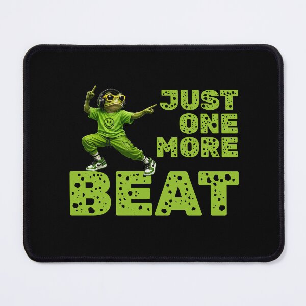 Item preview, Just one more beat – Funny Techno Frog Design, Rave & EDM Festival Gift designed and sold by Wild Pixel Studio.