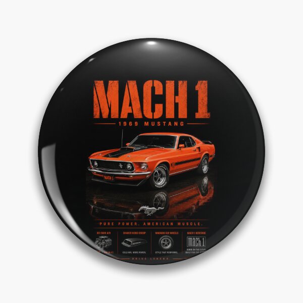 Item preview, 1969 Ford Mustang Mach 1 Shaker Hood Classic Muscle Car Vintage Art designed and sold by TheArtOfCar.