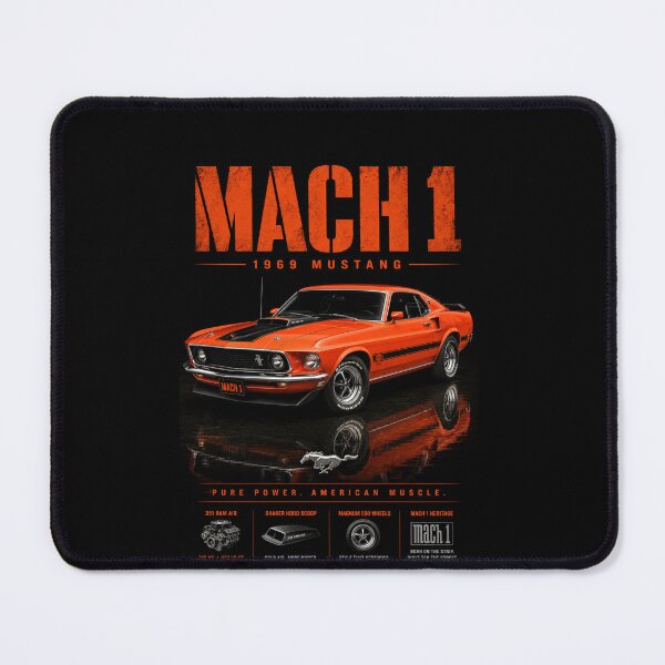 Item preview, 1969 Ford Mustang Mach 1 Shaker Hood Classic Muscle Car Vintage Art designed and sold by TheArtOfCar.