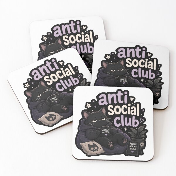 Item preview, Anti Social Club Sticker | Introvert Aesthetic designed and sold by CutePlix.
