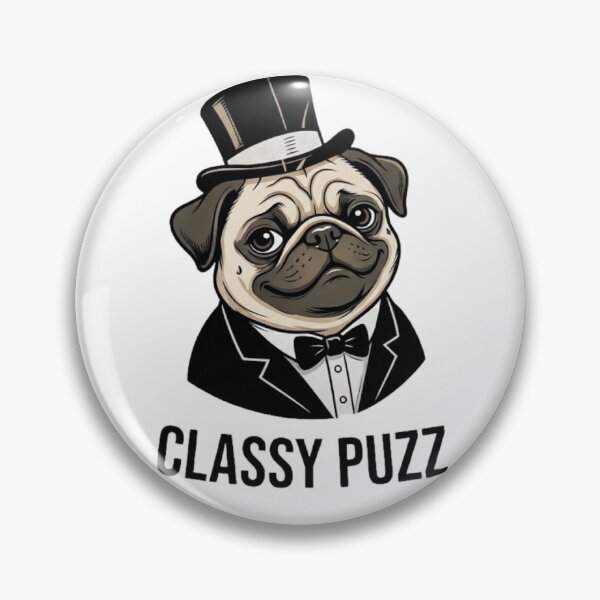 Item preview, Classy Fuzz Gentleman Pug in Tuxedo and Top Hat designed and sold by GiggleInkTees.