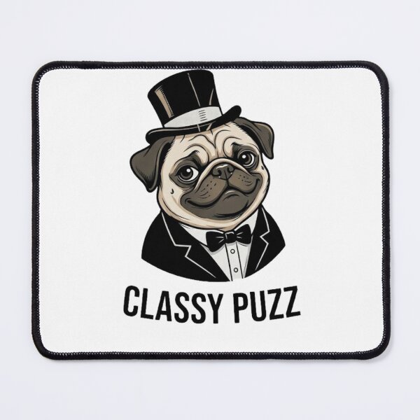 Item preview, Classy Fuzz Gentleman Pug in Tuxedo and Top Hat designed and sold by GiggleInkTees.