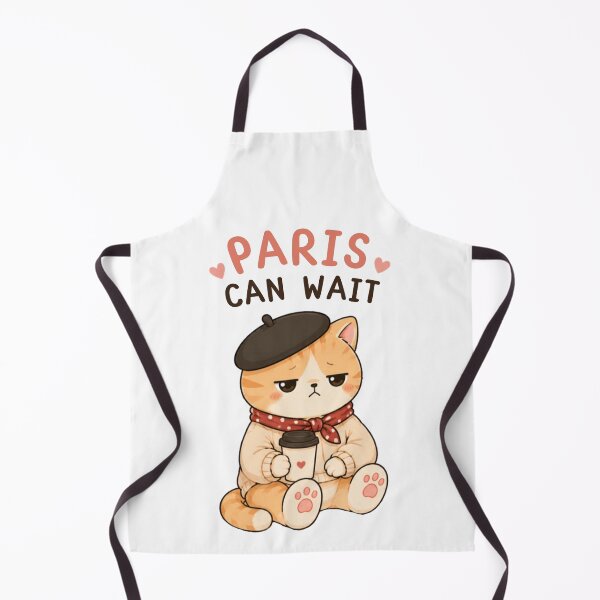 Item preview, Paris Can Wait Cat | Cute Kawaii French Style | Funny Introvert Mood Design designed and sold by The Mood Index.