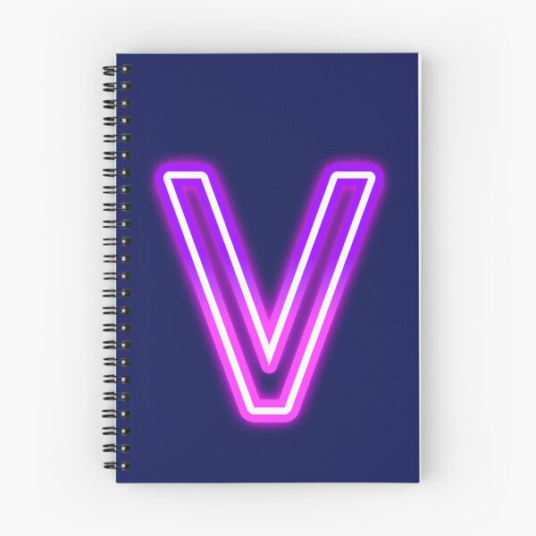 Item preview, Letter V Neon Pink Purple Glow - Retro Futuristic Monogram Initial designed and sold by SolutionsArt.