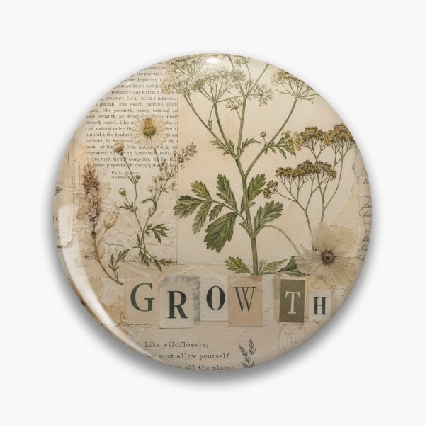 Item preview, Botanical Vintage Collage: Word "GROWTH" designed and sold by DarVibe Designs.