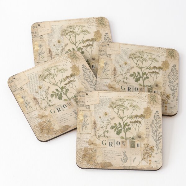 Item preview, Botanical Vintage Collage: Word "GROWTH" designed and sold by DarVibe Designs.