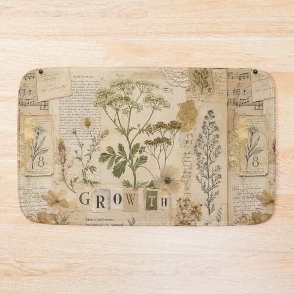 Item preview, Botanical Vintage Collage: Word "GROWTH" designed and sold by DarVibe Designs.