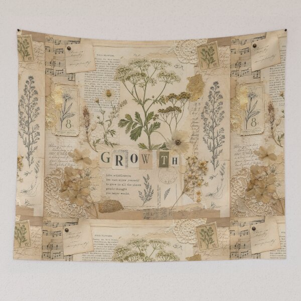 Item preview, Botanical Vintage Collage: Word "GROWTH" designed and sold by DarVibe Designs.