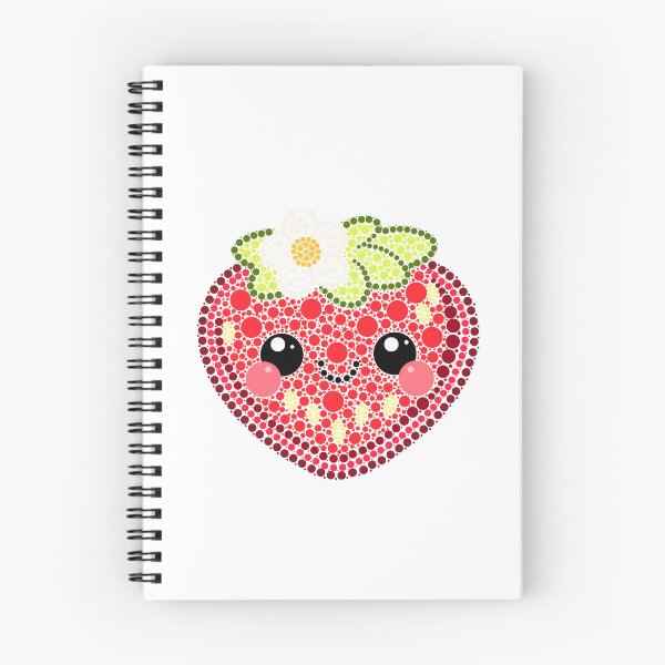 Aperçu de l'œuvre Kawaii Fraise Dot Art créée et vendue par Cardiff Creative.