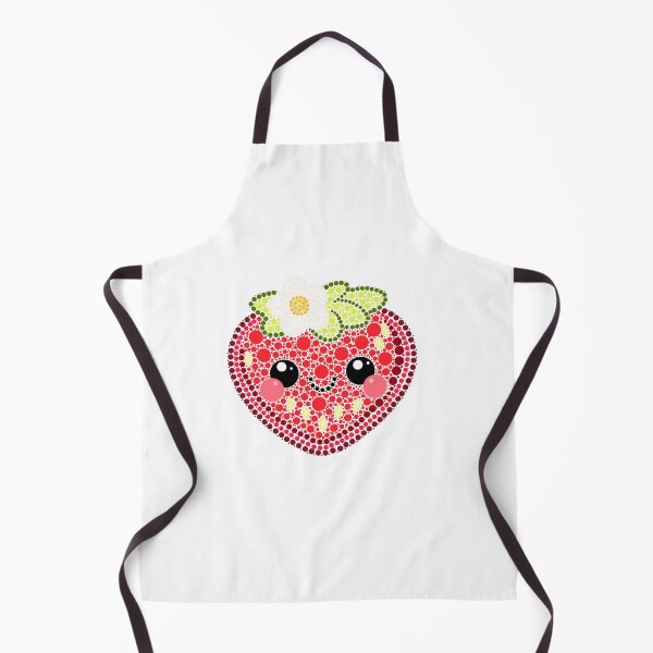 Aperçu de l'œuvre Kawaii Fraise Dot Art créée et vendue par Cardiff Creative.