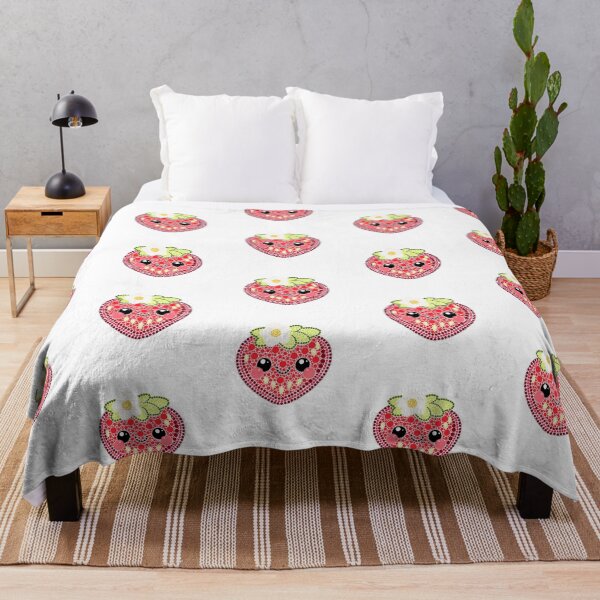 Aperçu de l'œuvre Kawaii Fraise Dot Art créée et vendue par Cardiff Creative.