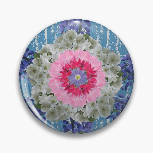 Item preview, Spring Flower Alternating Radials on Blue designed and sold by Digitalmyth's Designs.