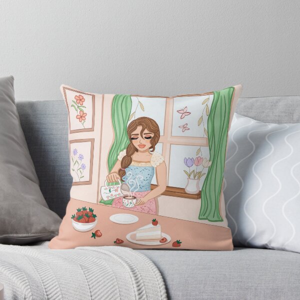 Item preview, Cozy Morning Tea with Strawberries designed and sold by CozyGirlArt.