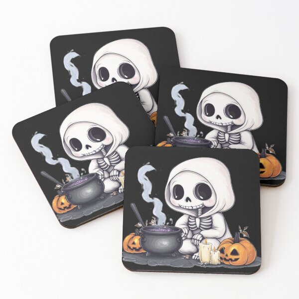 Item preview, Cute Halloween Skeleton Witch Sticker | Kawaii Spooky Pumpkin Art designed and sold by SkeletonMood.