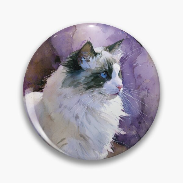 Item preview, Watercolor White Cats in Purple Haze designed and sold by Paolo-Bandal.